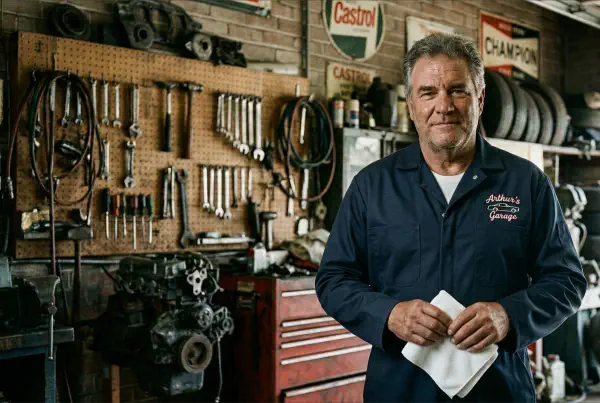 Mecânico experiente trabalhando em uma oficina tradicional